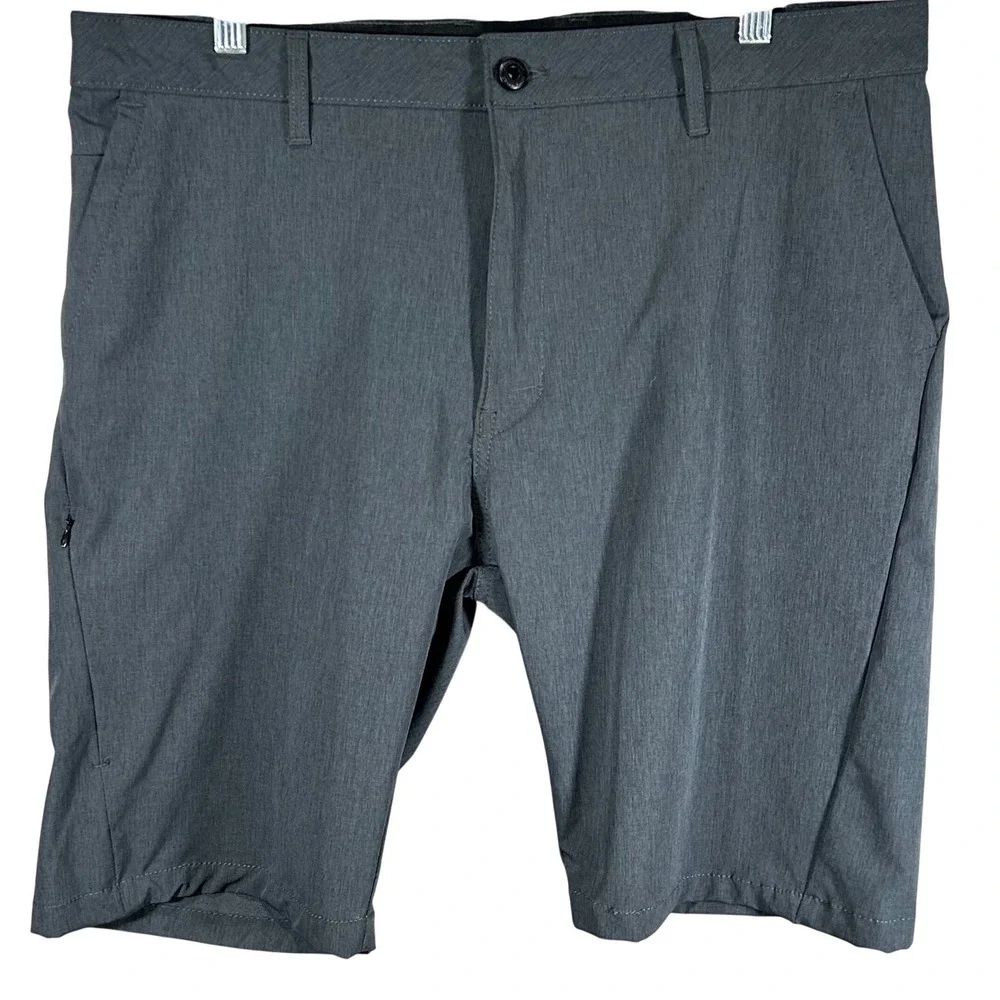 Kenneth Cole New York Mens 36 Charcoal Grey Stretch Hybrid Performance Shorts